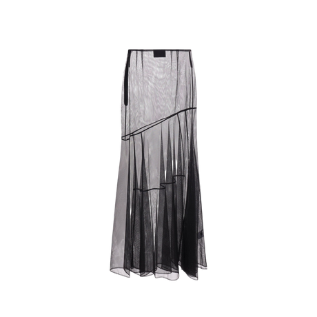 Bias Cut Tulle Midi Skirt-SIMONE ROCHA-JOHN JULIA