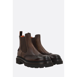 Blockage Chelsea Boots In Pebbled Leather-SANTONI-JOHN JULIA