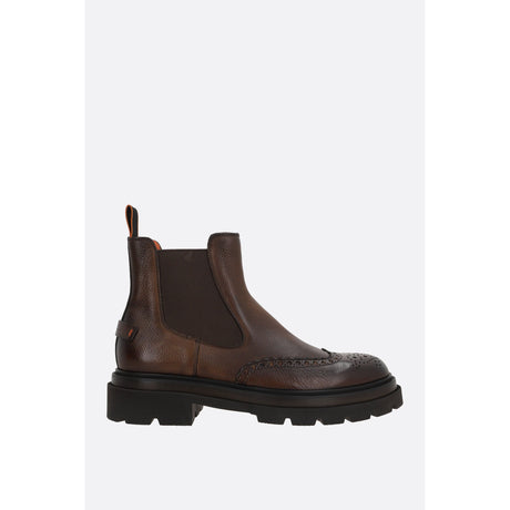 Blockage Chelsea Boots In Pebbled Leather-SANTONI-JOHN JULIA