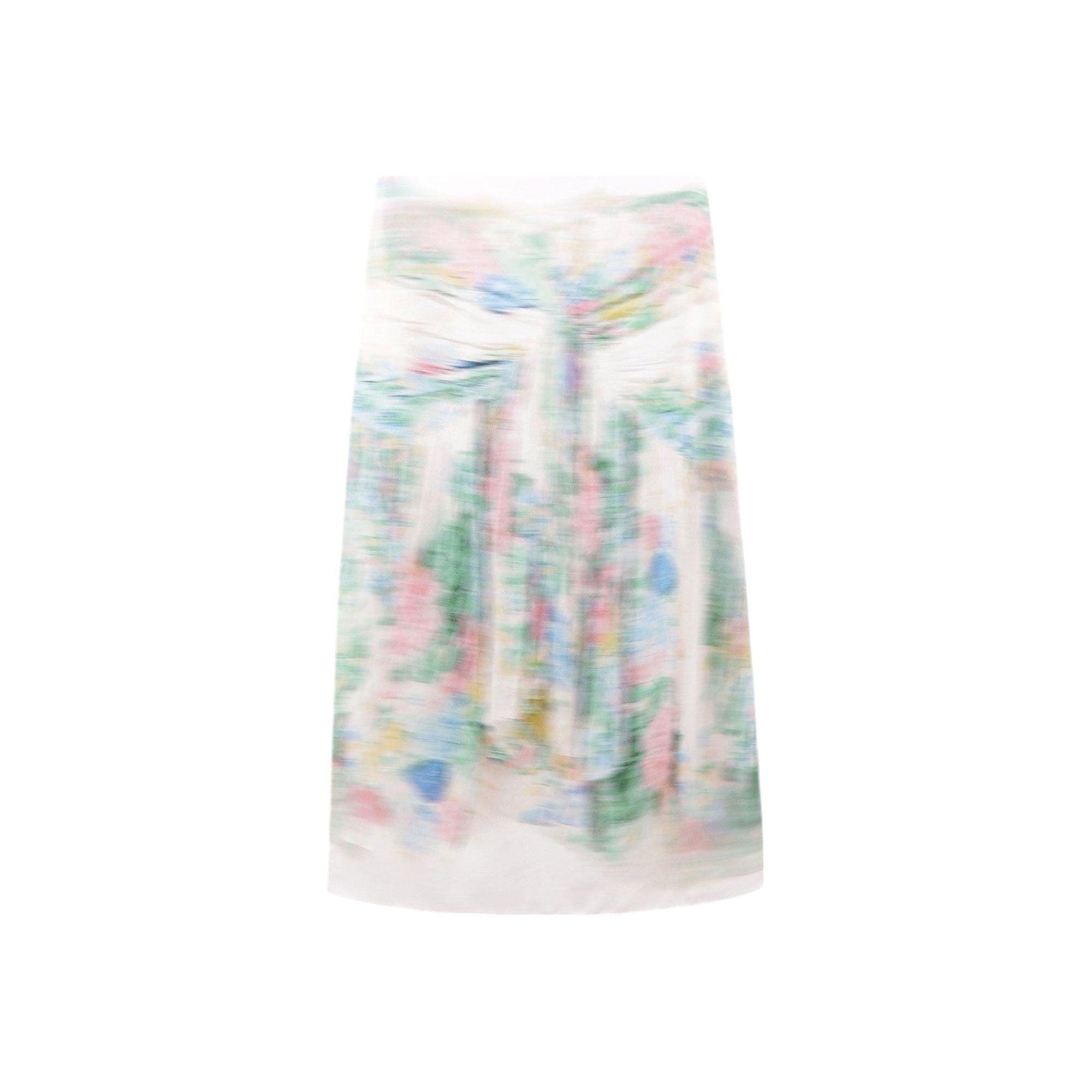 Blurred Print Satin Skirt-LOEWE-JOHN JULIA