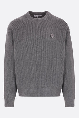 Bold Fox Head Patch Wool Blend Sweater-MAISON KITSUNÉ-JOHN JULIA