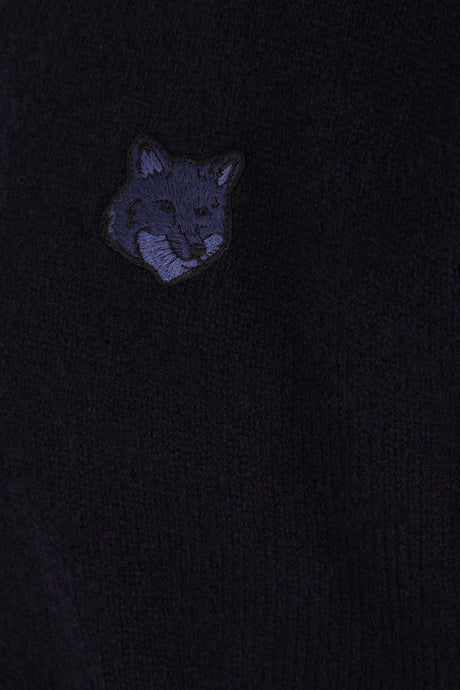 Bold Fox Head Patch Wool Sweater-MAISON KITSUNÉ-JOHN JULIA