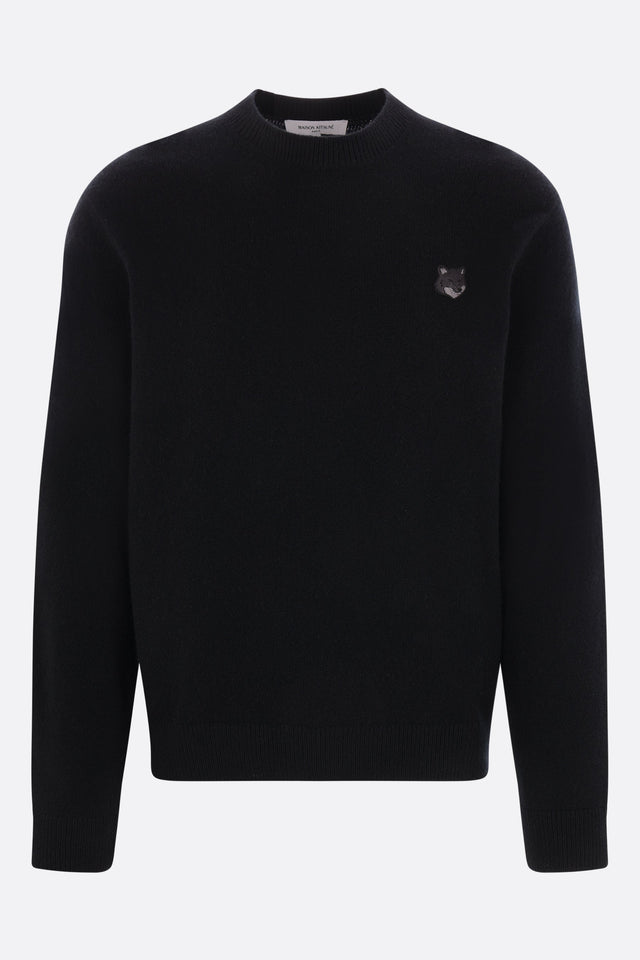 Bold Fox Head Patch Wool Sweater-MAISON KITSUNÉ-JOHN JULIA