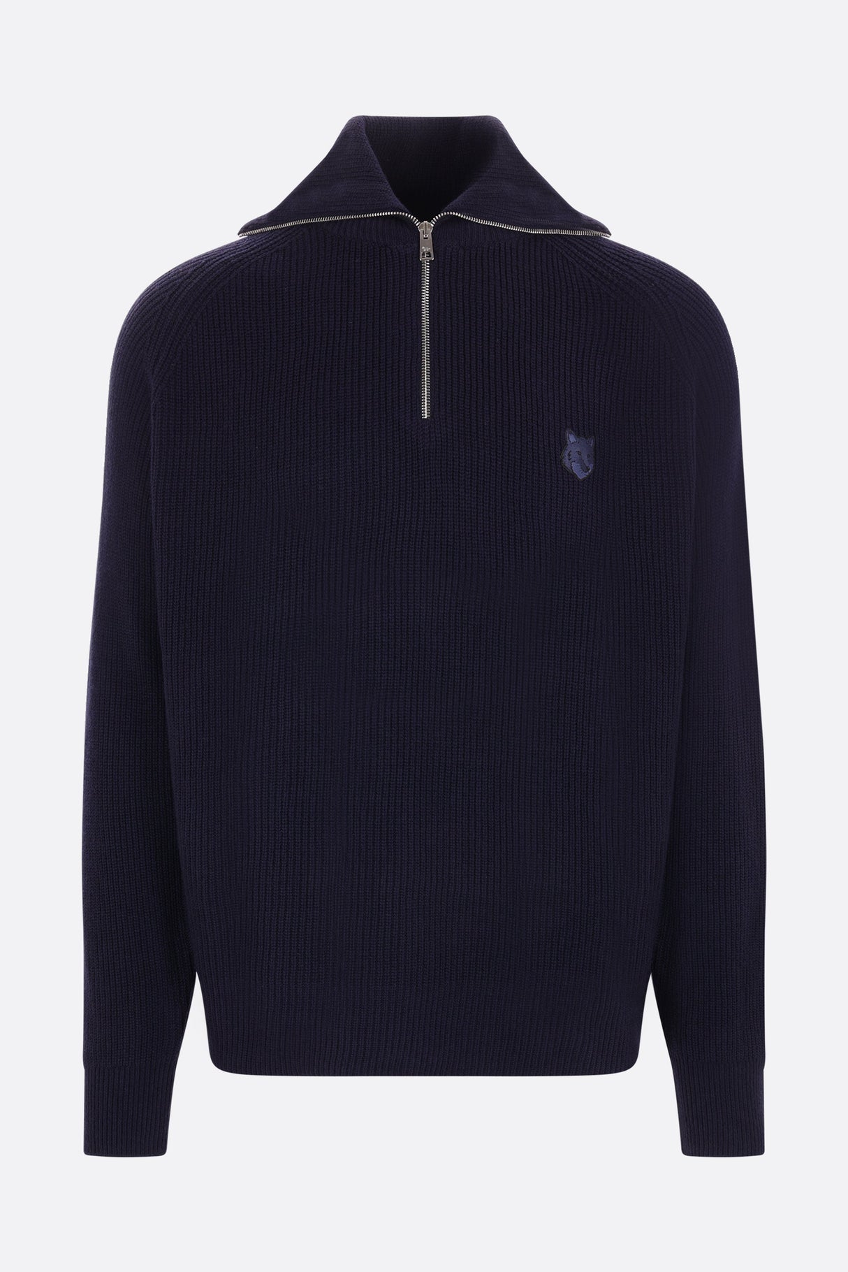 Bold Fox Head Wool Blend Half-zip Sweater-MAISON KITSUNÉ-JOHN JULIA