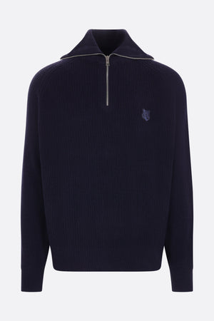 Bold Fox Head Wool Blend Half-zip Sweater-MAISON KITSUNÉ-JOHN JULIA