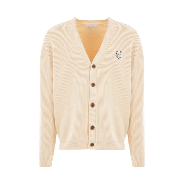 Bold Fox Logo Patch Cotton Blend Cardigan-MAISON KITSUNÉ-JOHN JULIA