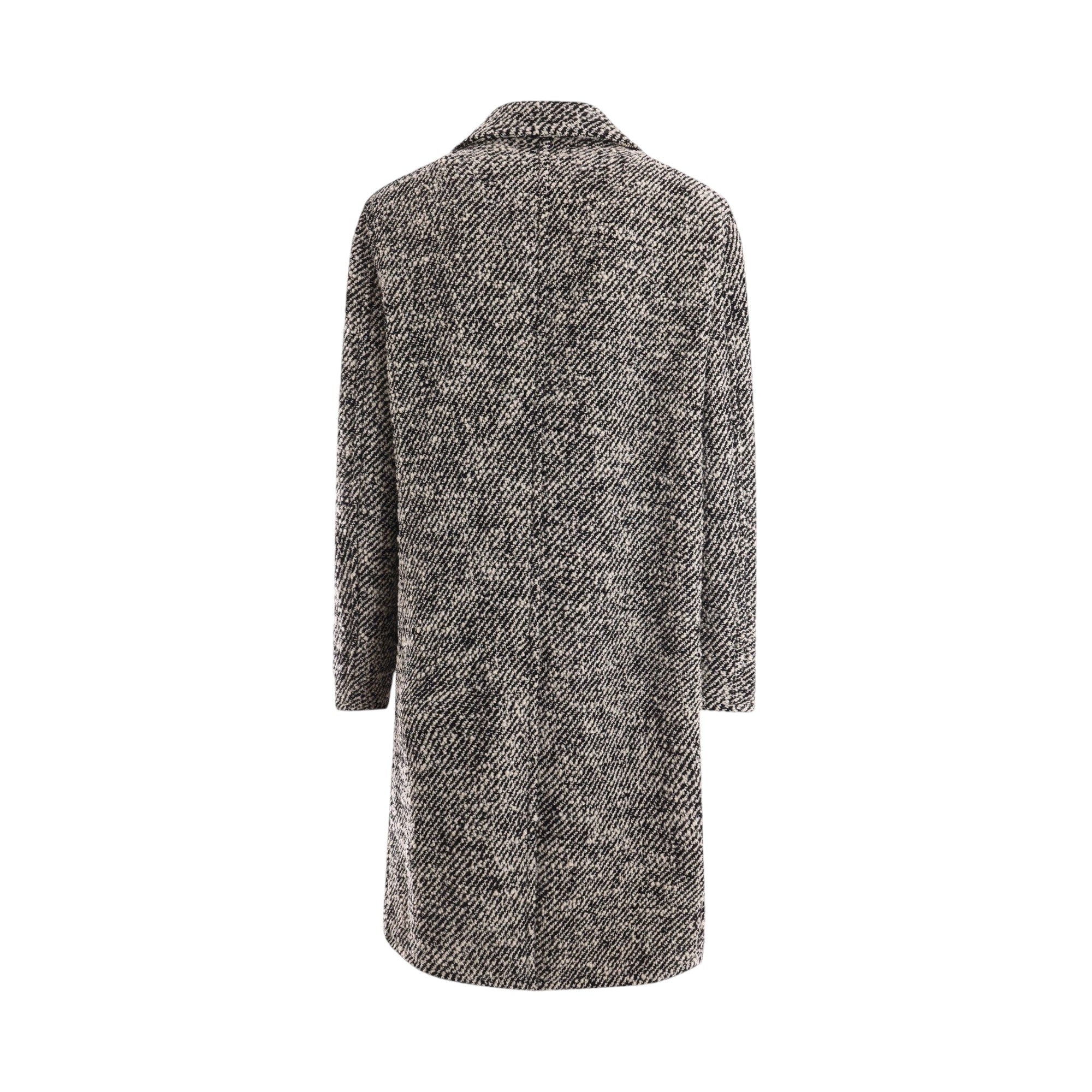 Bouclé Wool Blend Coat-VERSACE-JOHN JULIA