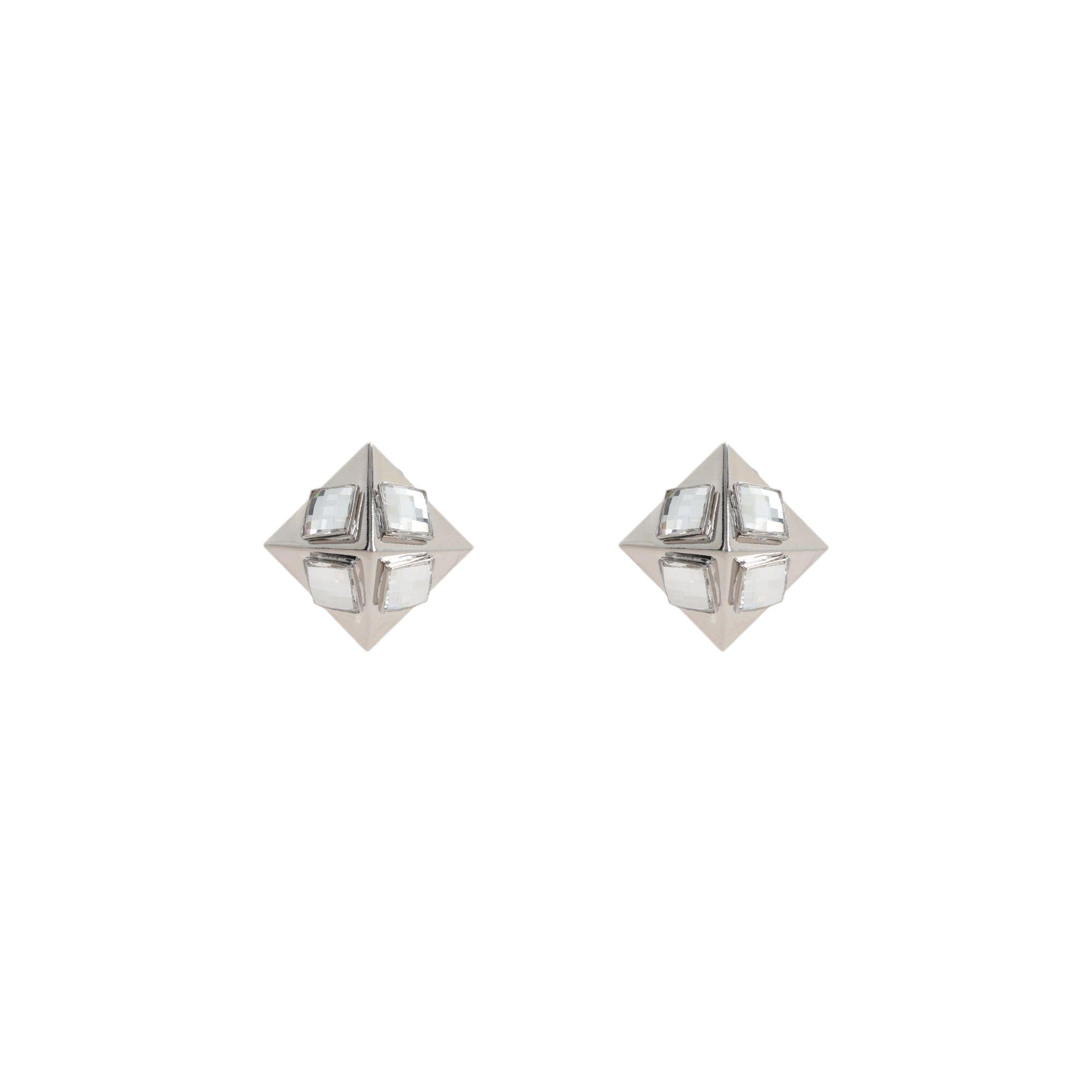 Brass Pyramid Crystal Earrings-ALESSANDRA RICH-JOHN JULIA