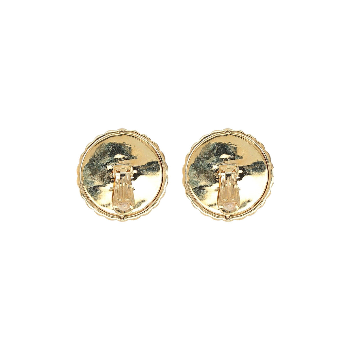 Brass Resin Cabochon Earrings-SAINT LAURENT-JOHN JULIA