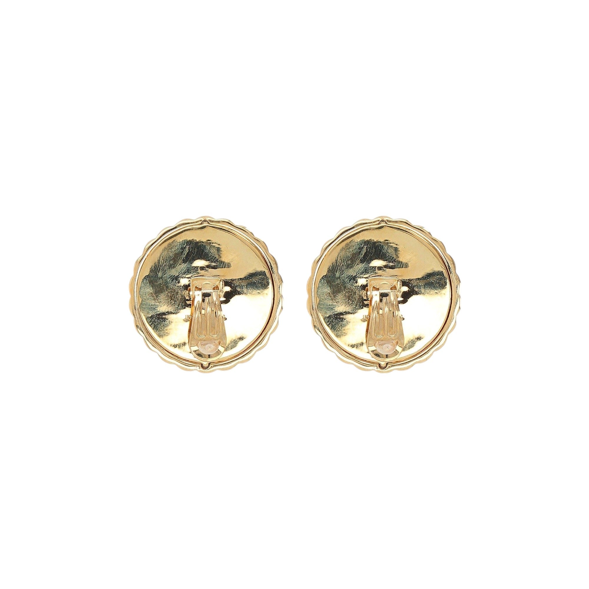 Brass Resin Cabochon Earrings-SAINT LAURENT-JOHN JULIA