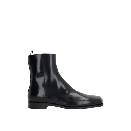 Brushed Leather Ankle Boots-PRADA-JOHN JULIA