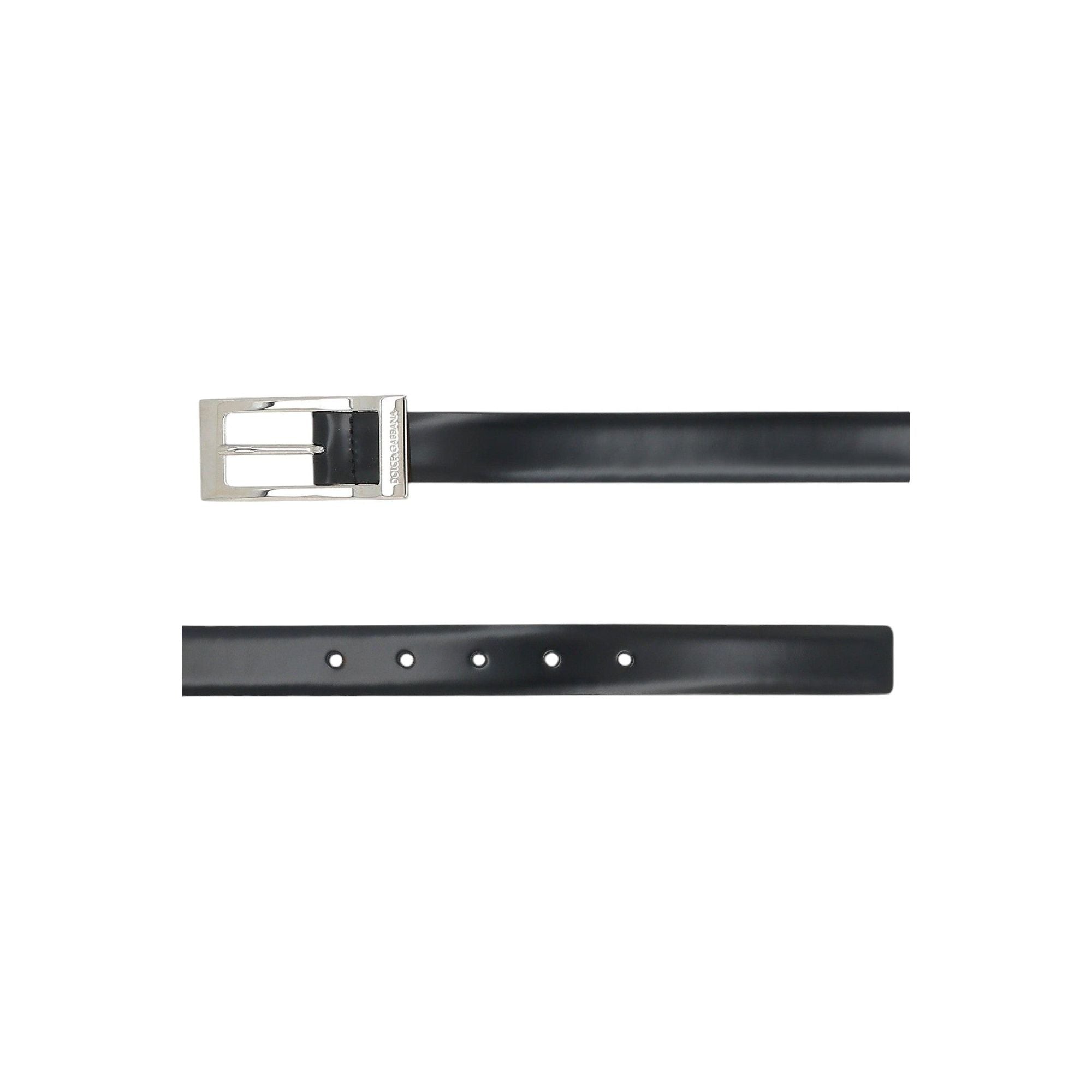 Brushed Leather Belt-DOLCE & GABBANA-JOHN JULIA