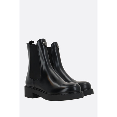 Brushed Leather Chelsea Boots-PRADA-JOHN JULIA