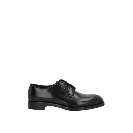 PRADA-Brushed Leather Derby Shoes-JOHN JULIA