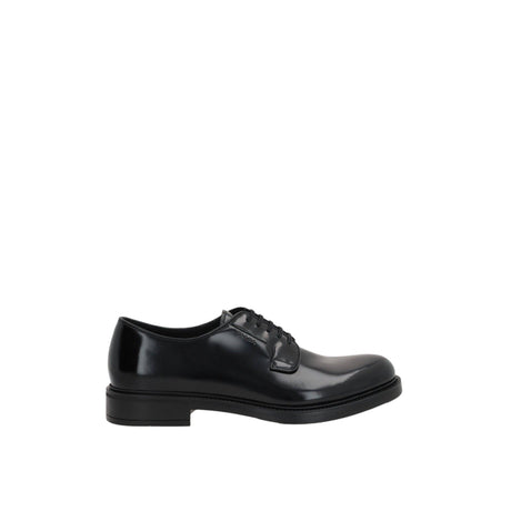 Brushed Leather Derby Shoes-PRADA-JOHN JULIA