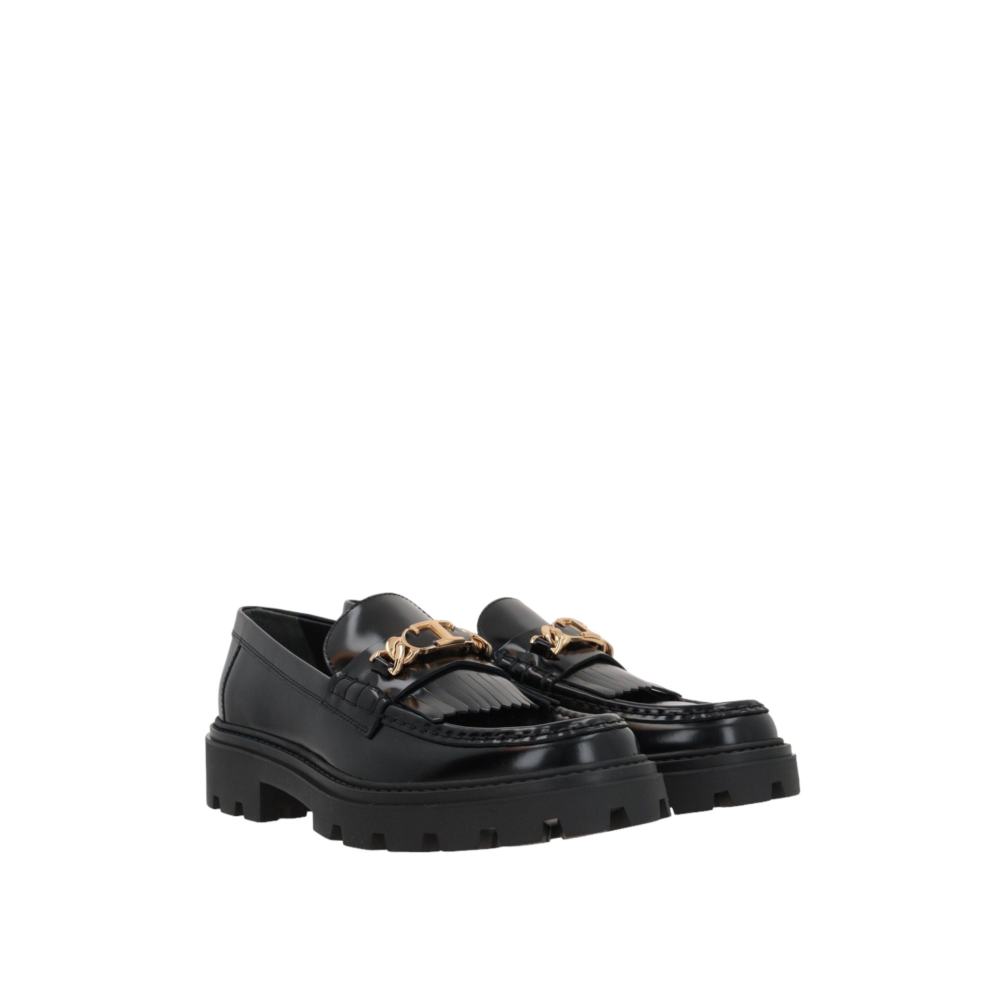 Brushed Leather Fringed Loafers-TOD'S-JOHN JULIA