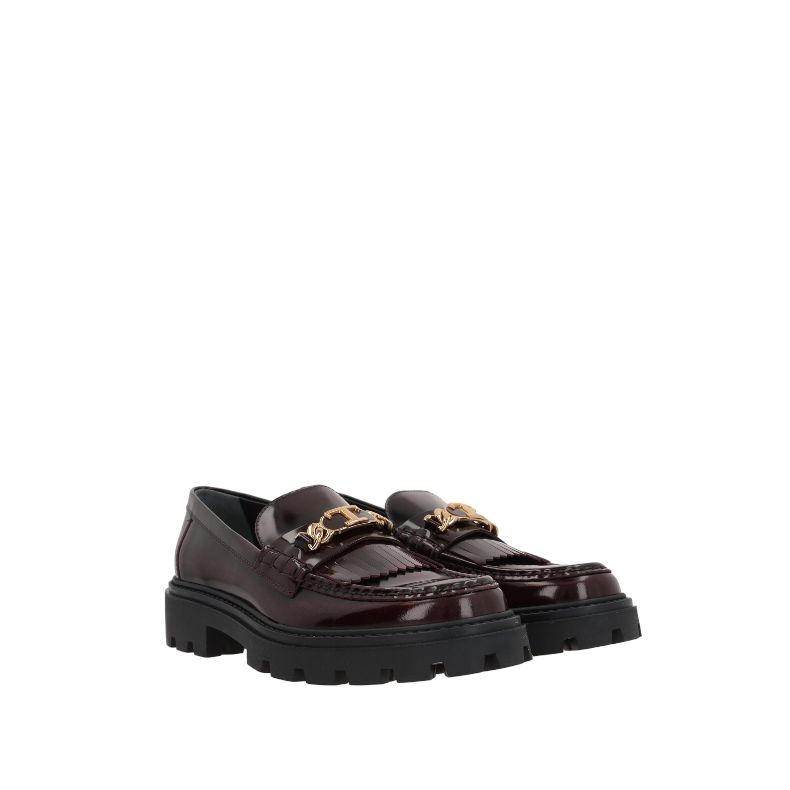 Brushed Leather Fringed Loafers-TOD'S-JOHN JULIA