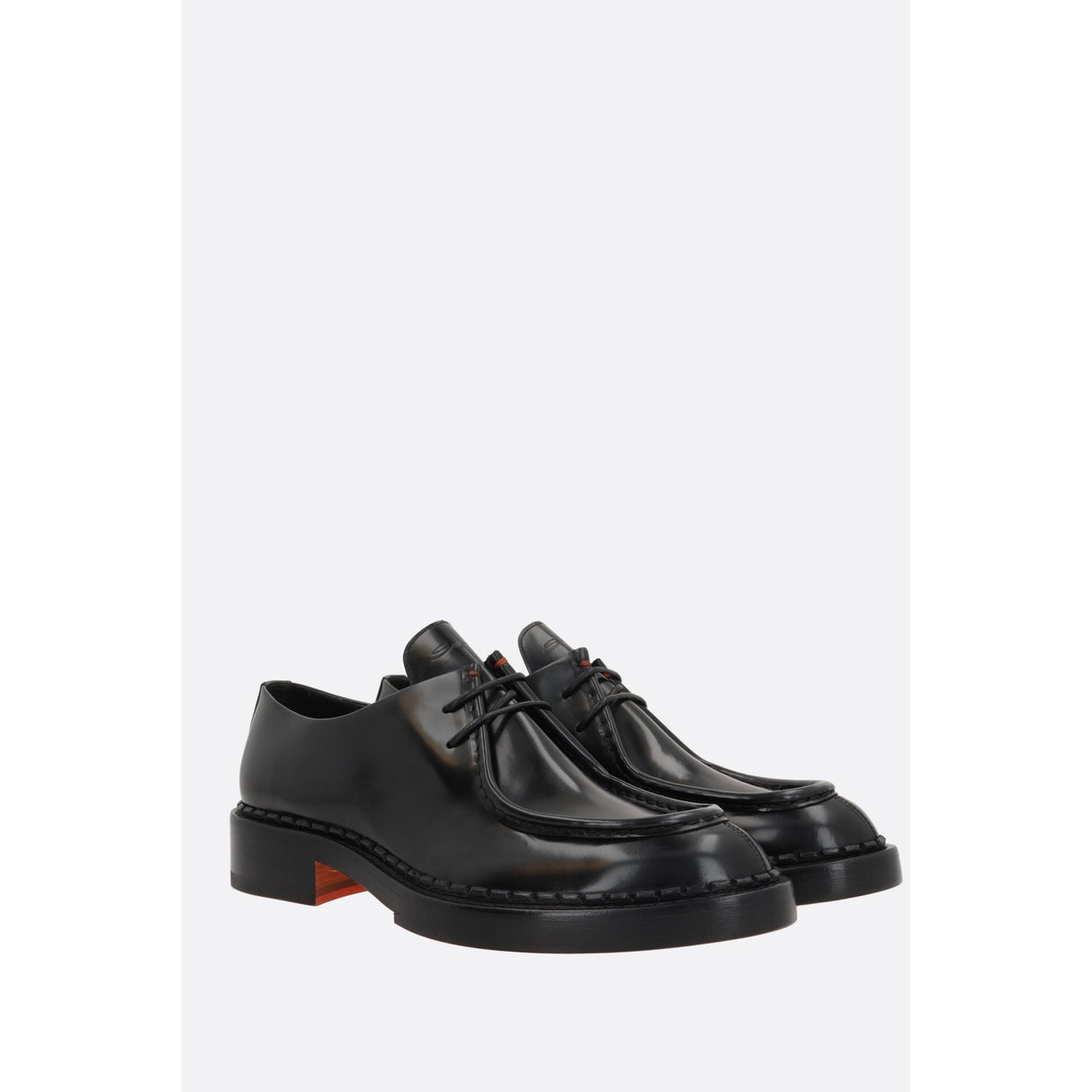 Brushed Leather Lace-up Shoes-SANTONI-JOHN JULIA