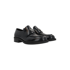 Brushed Leather Loafers-PRADA-JOHN JULIA