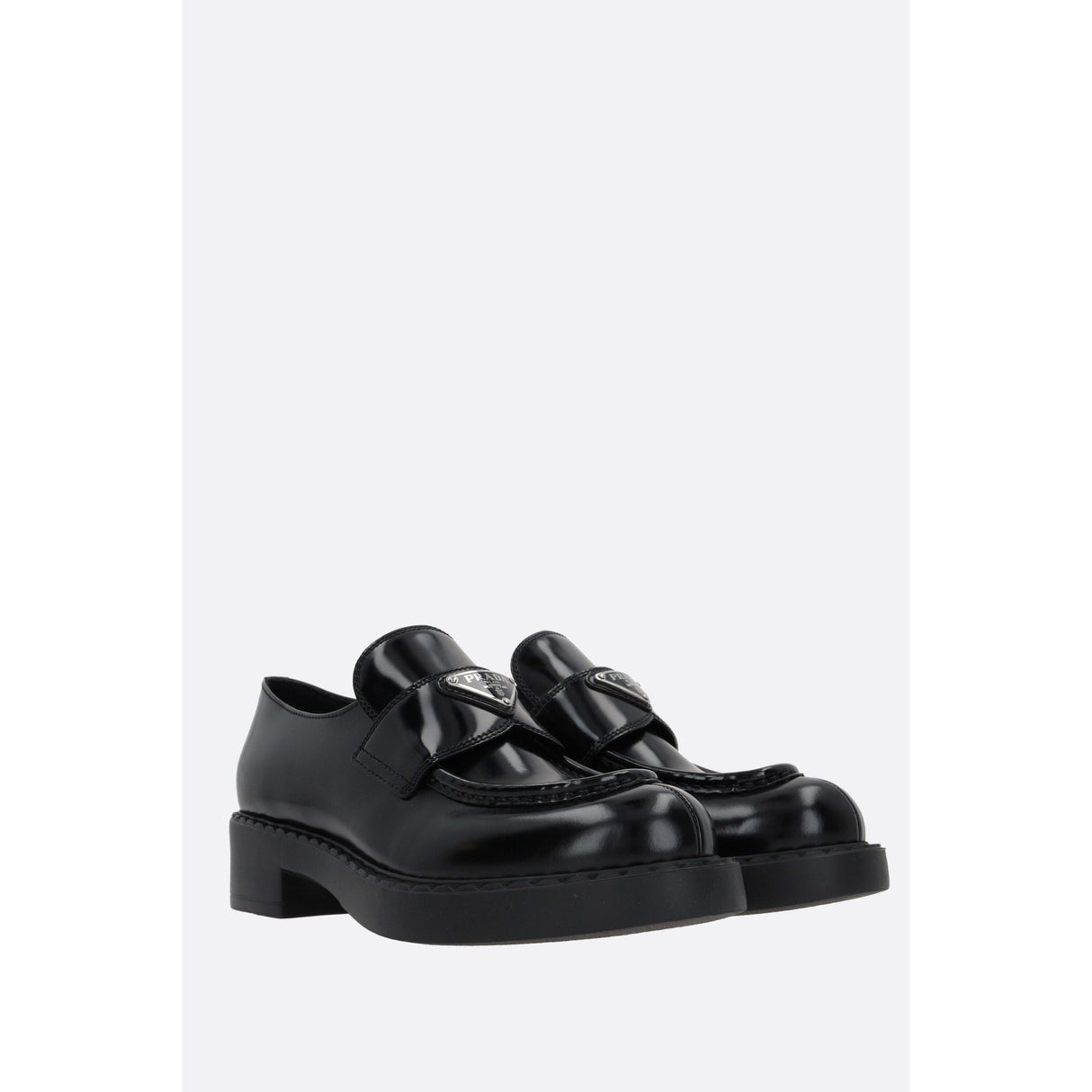 Brushed Leather Loafers-PRADA-JOHN JULIA