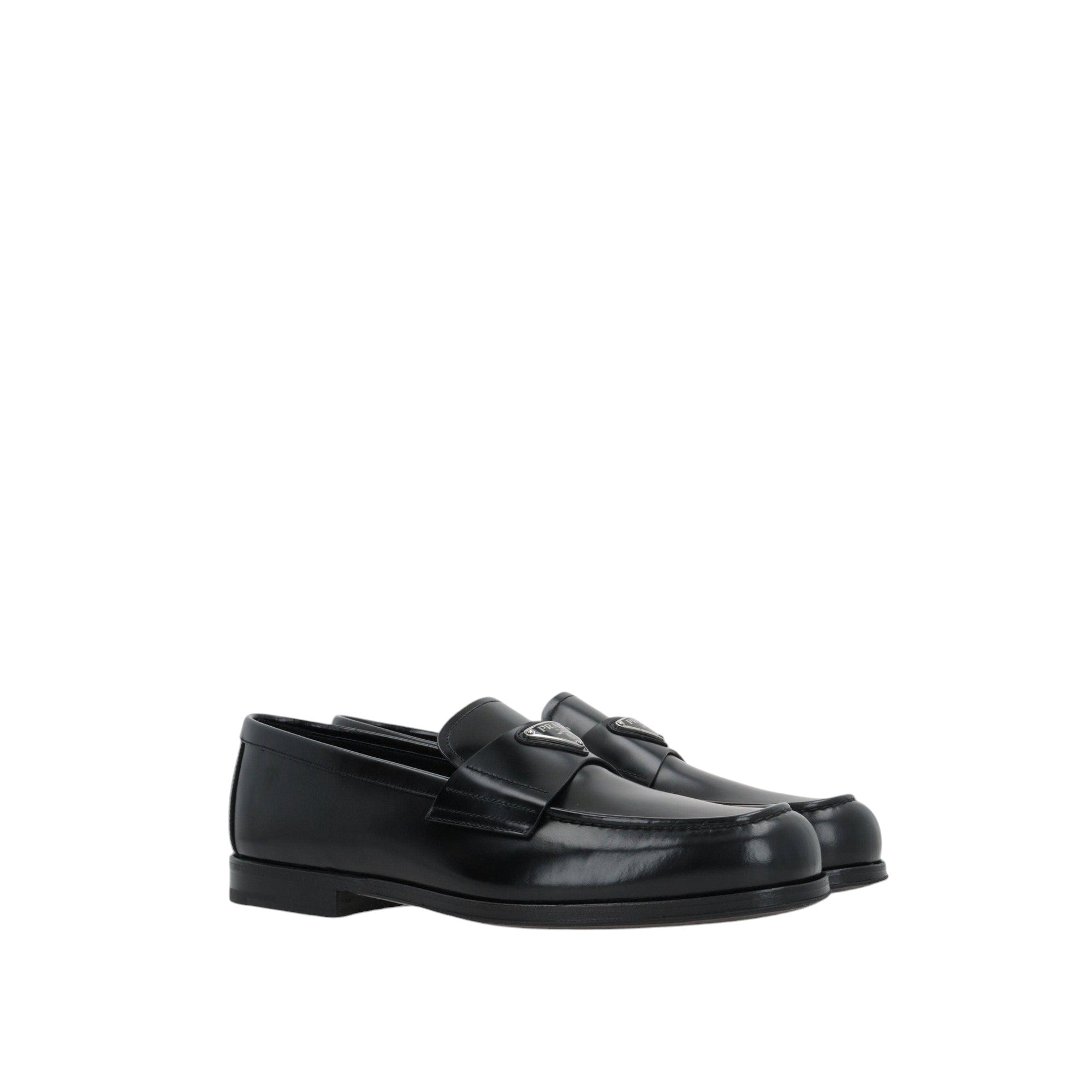 Brushed Leather Loafers-PRADA-JOHN JULIA