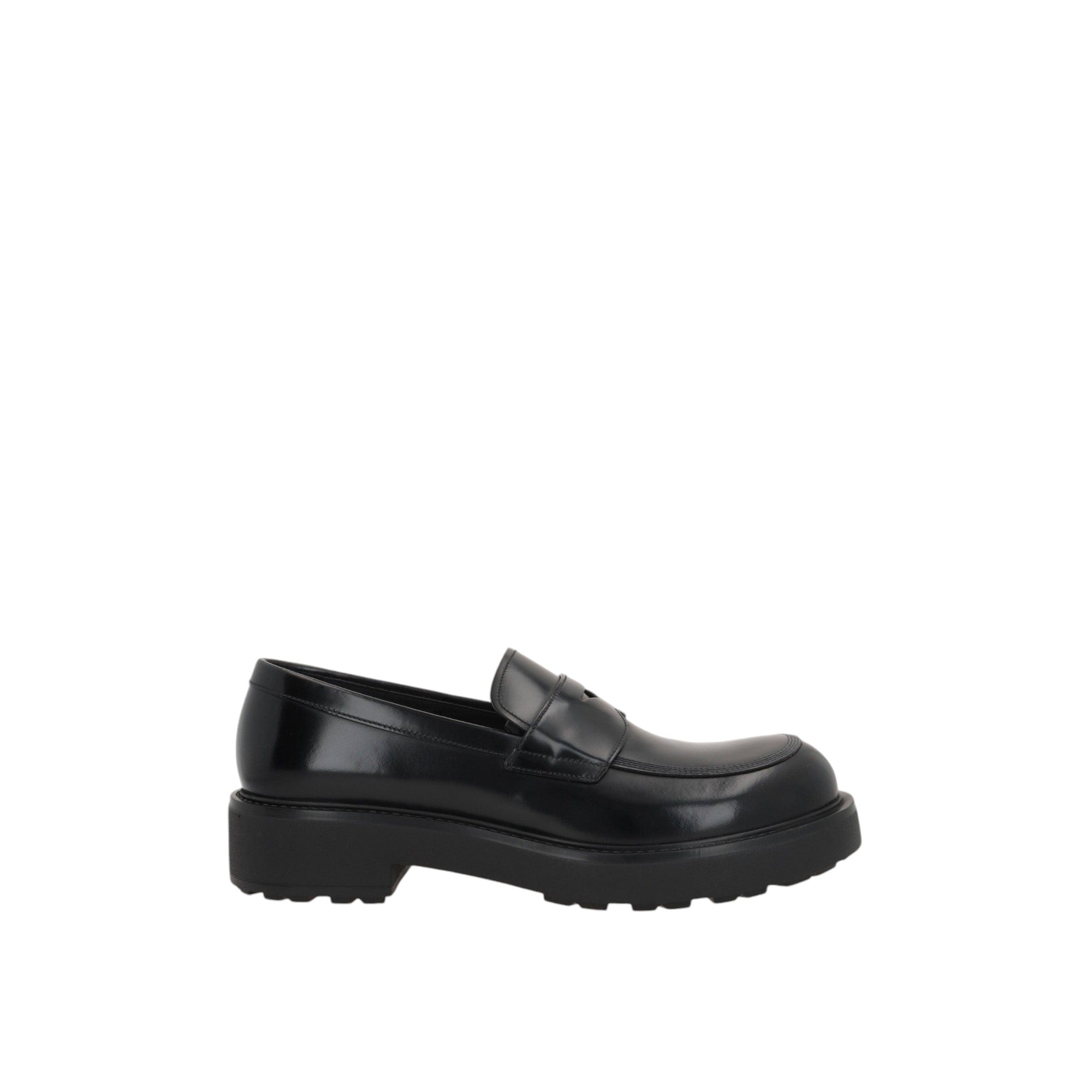 Brushed Leather Loafers-PRADA-JOHN JULIA