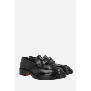 Brushed Leather Penny Loafers-SANTONI-JOHN JULIA