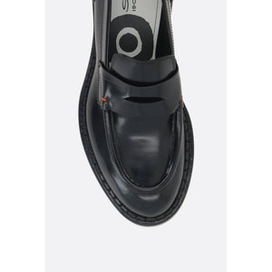 Brushed Leather Penny Loafers-SANTONI-JOHN JULIA