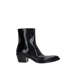 Brushed Leather Western Boots-PRADA-JOHN JULIA