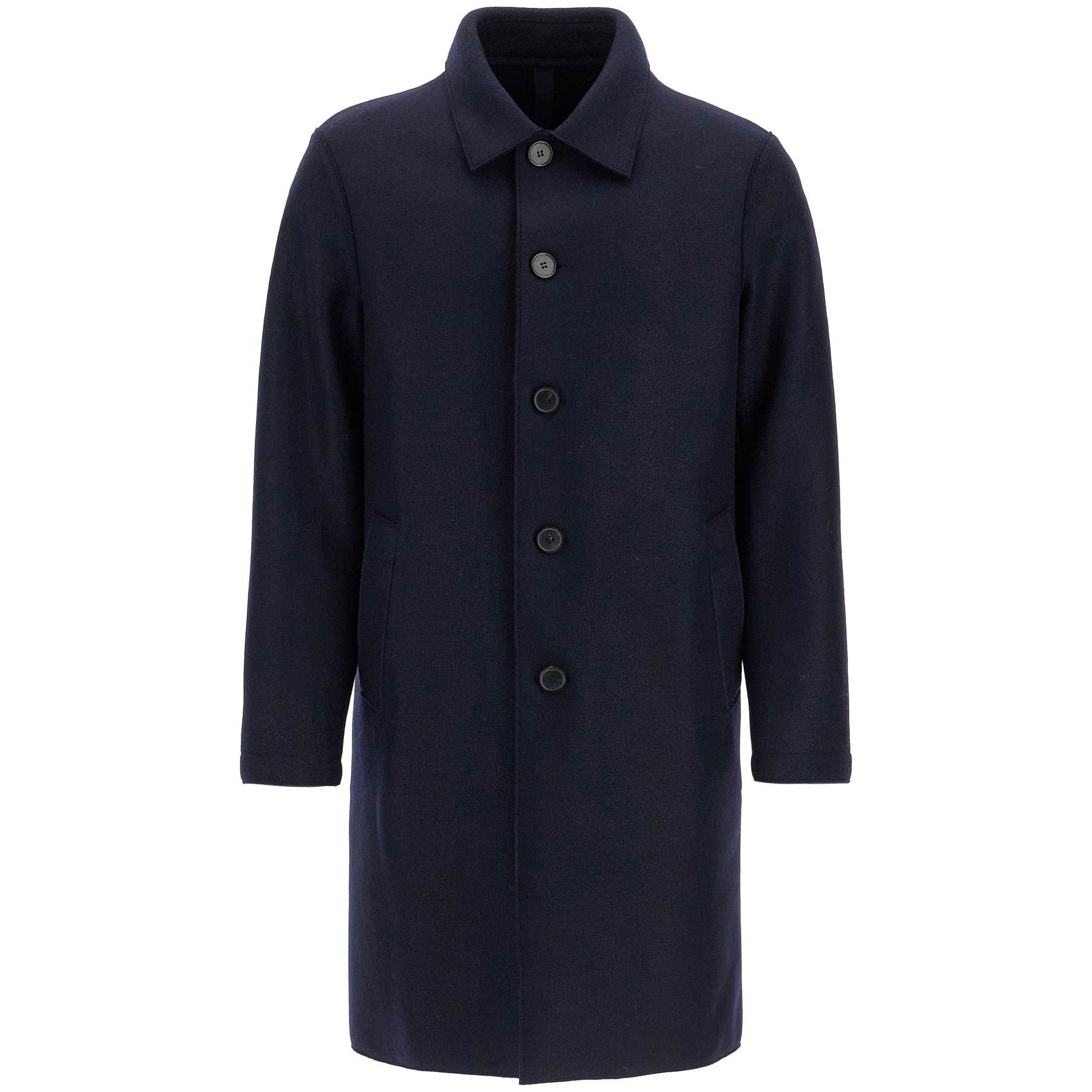 Single-breasted Pressed Wool Coat