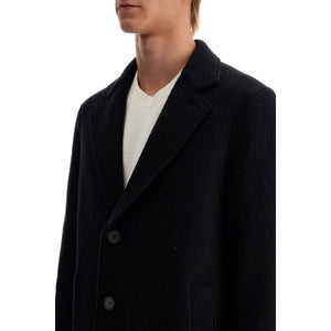 Single-breasted Wool Coat In Boiled