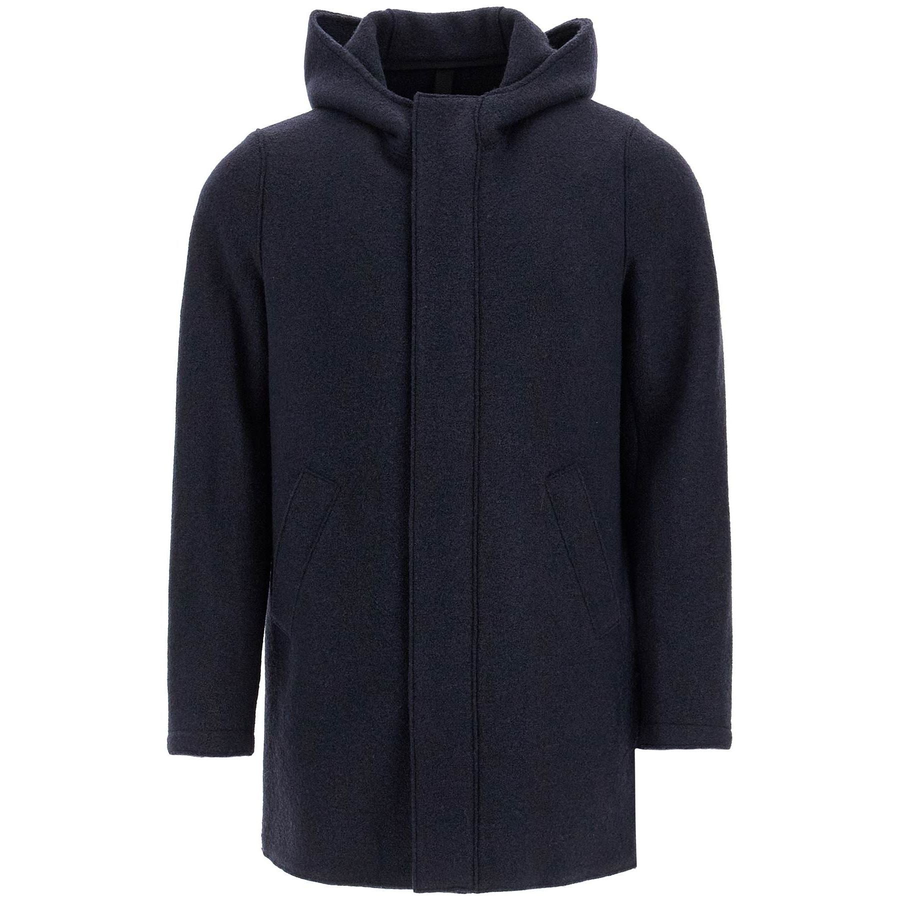 Hooded Wool Coat In Boiled Wool