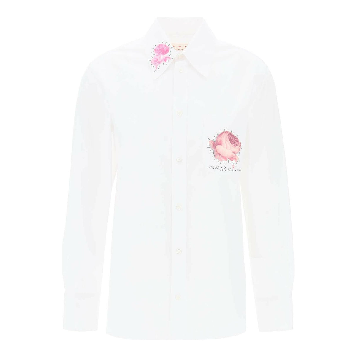 Floral Patch Organic Cotton Shirt MARNI JOHN JULIA.