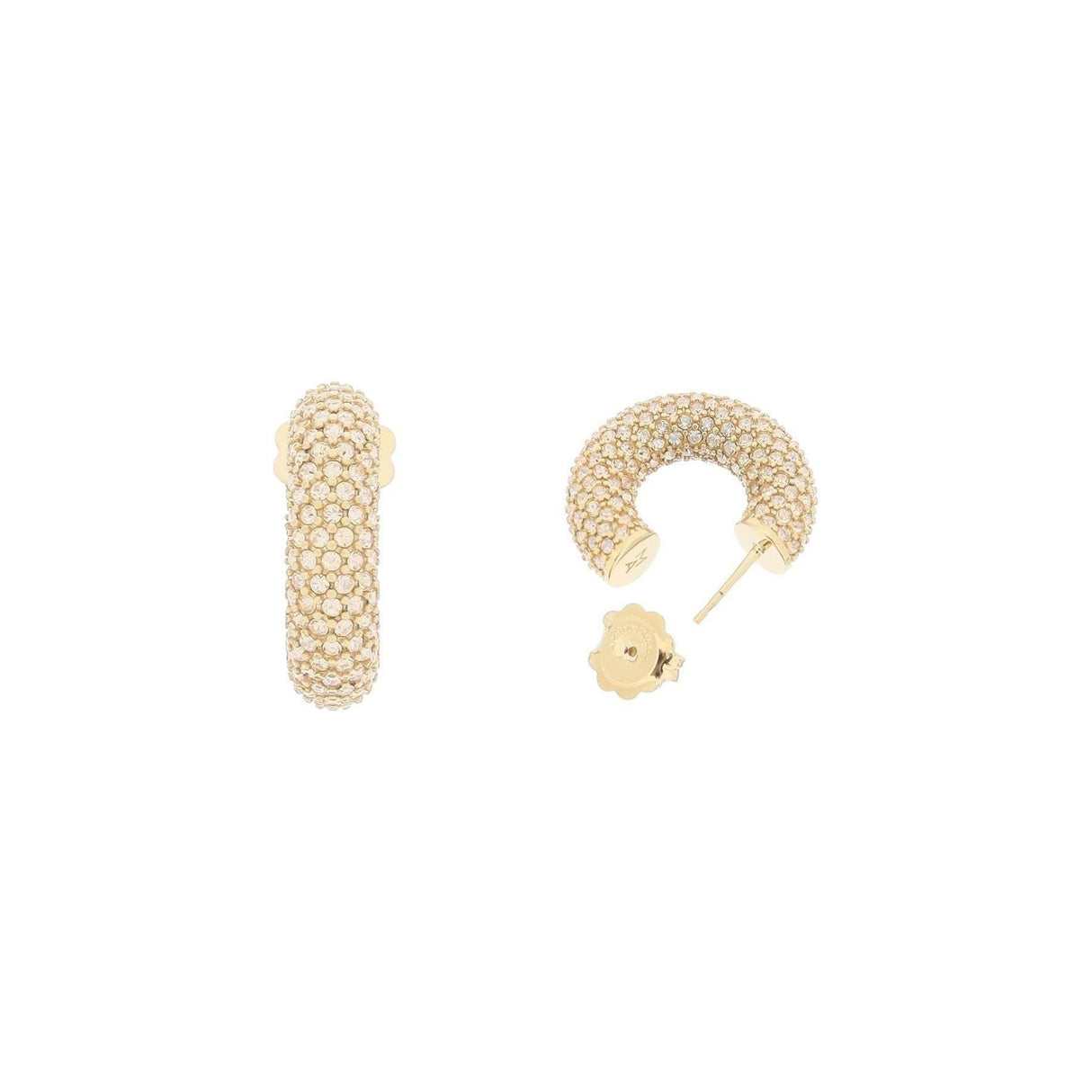 Cameron Embellished Small Hoop Earrings AMINA MUADDI JOHN JULIA.