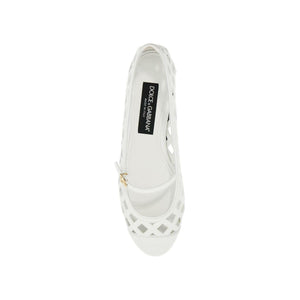 Open Work Leather Odette Ballet Flats.