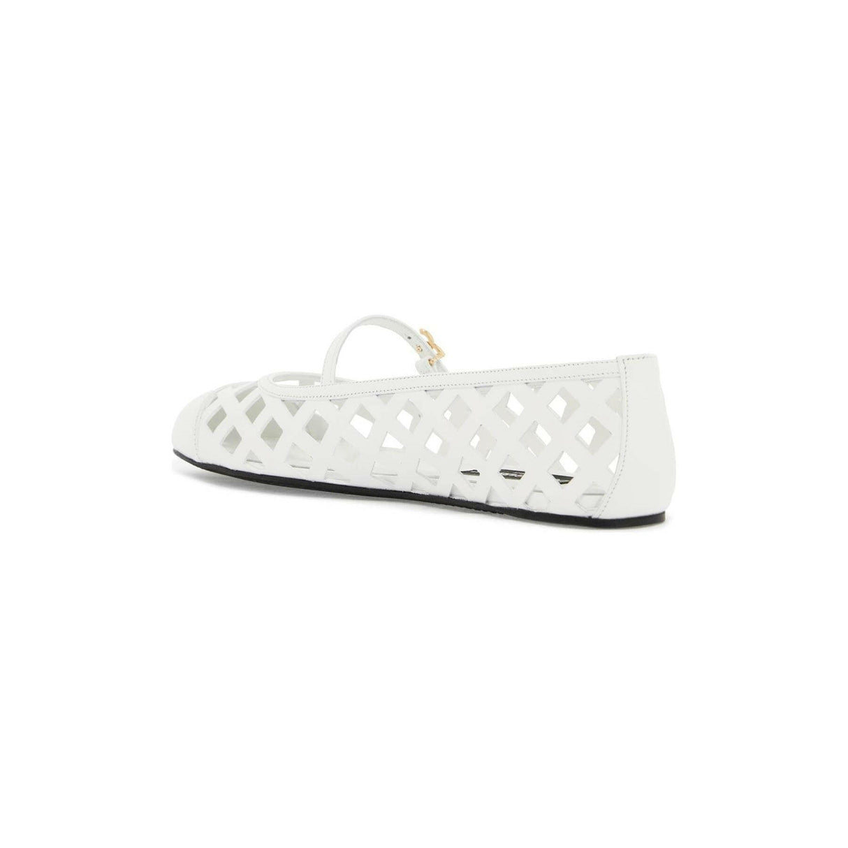 Open Work Leather Odette Ballet Flats.