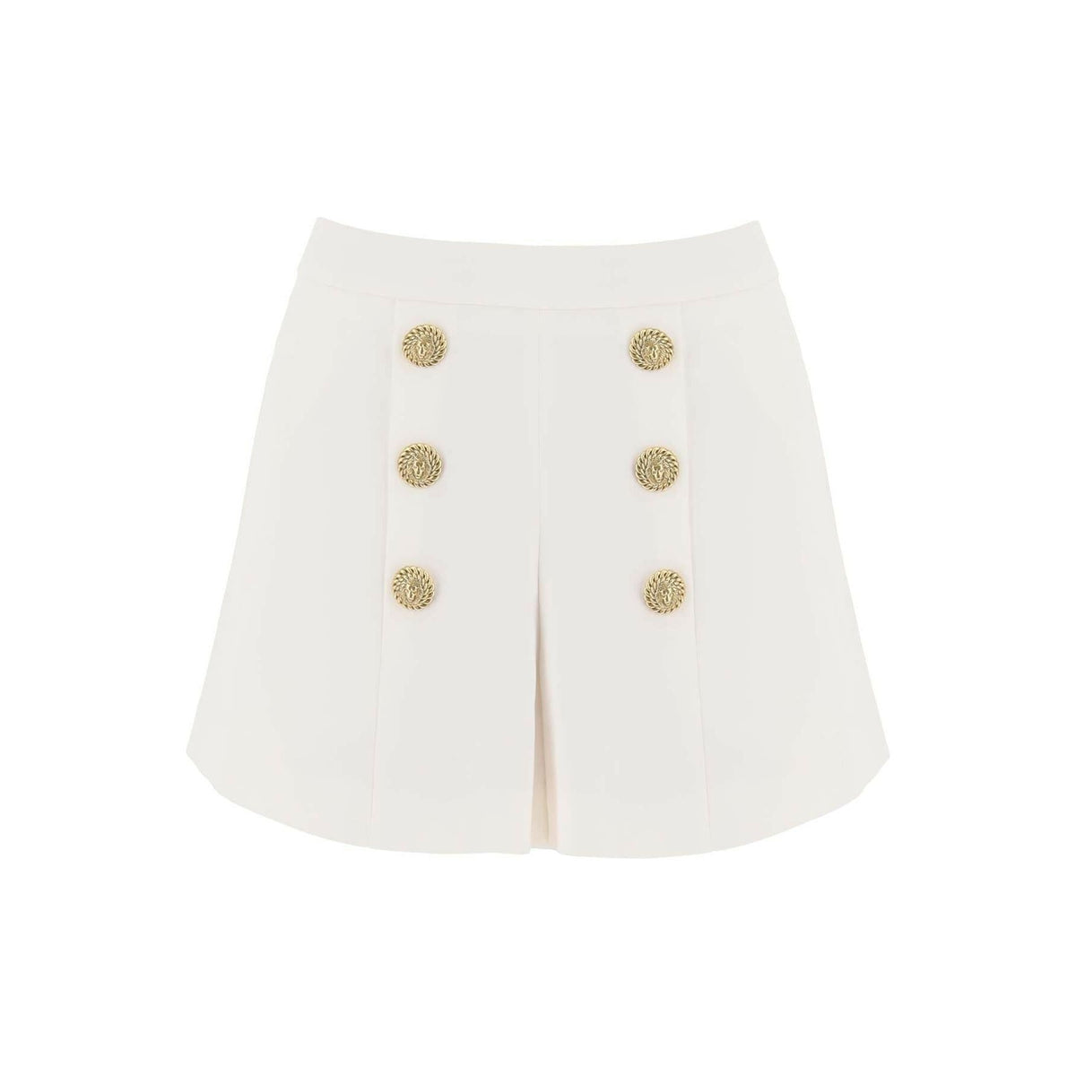 Crepe Embossed Buttons Shorts