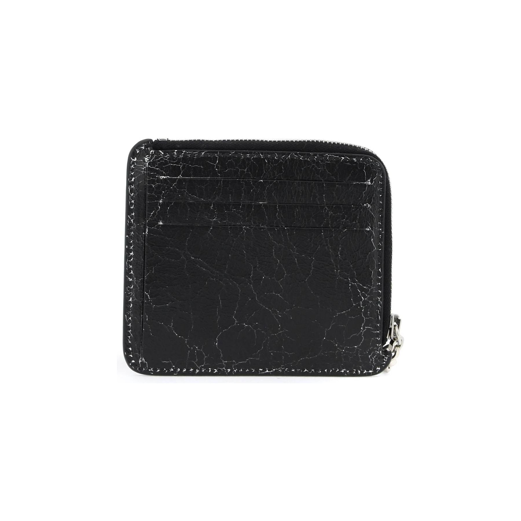 Cracked Leather Zip Wallet