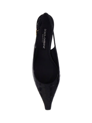 Cocco Print Leather Slingback Pumps-Dolce & Gabbana-JOHN JULIA