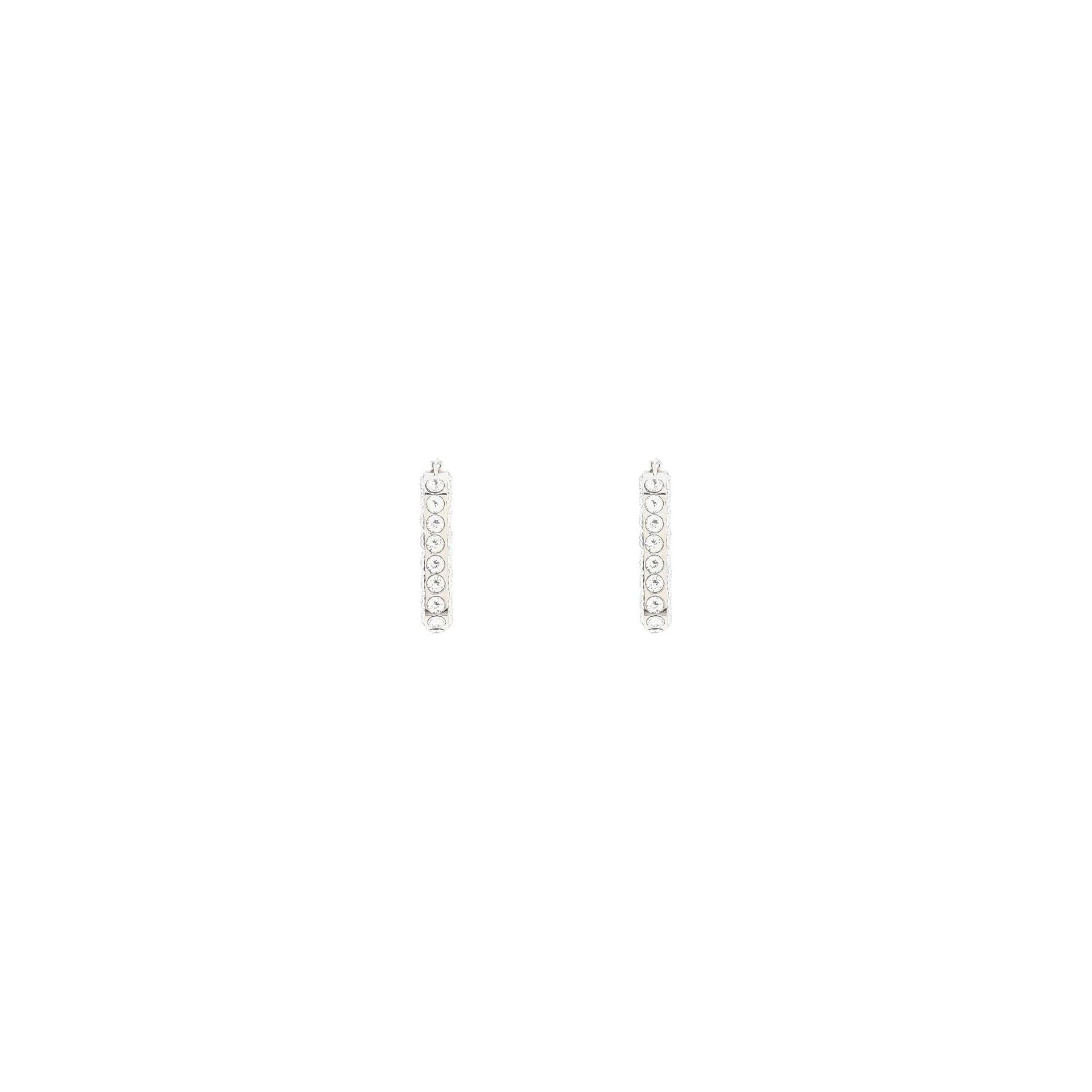 Silver-Tone Crystals Charlotte Hoop Earrings