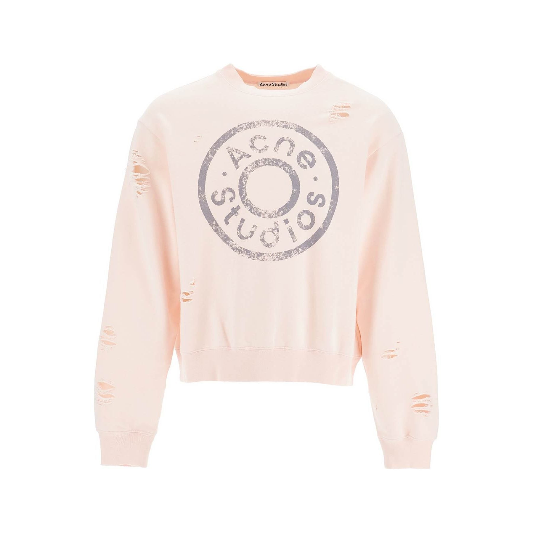 Distressed Sweatshirt With Logo Print