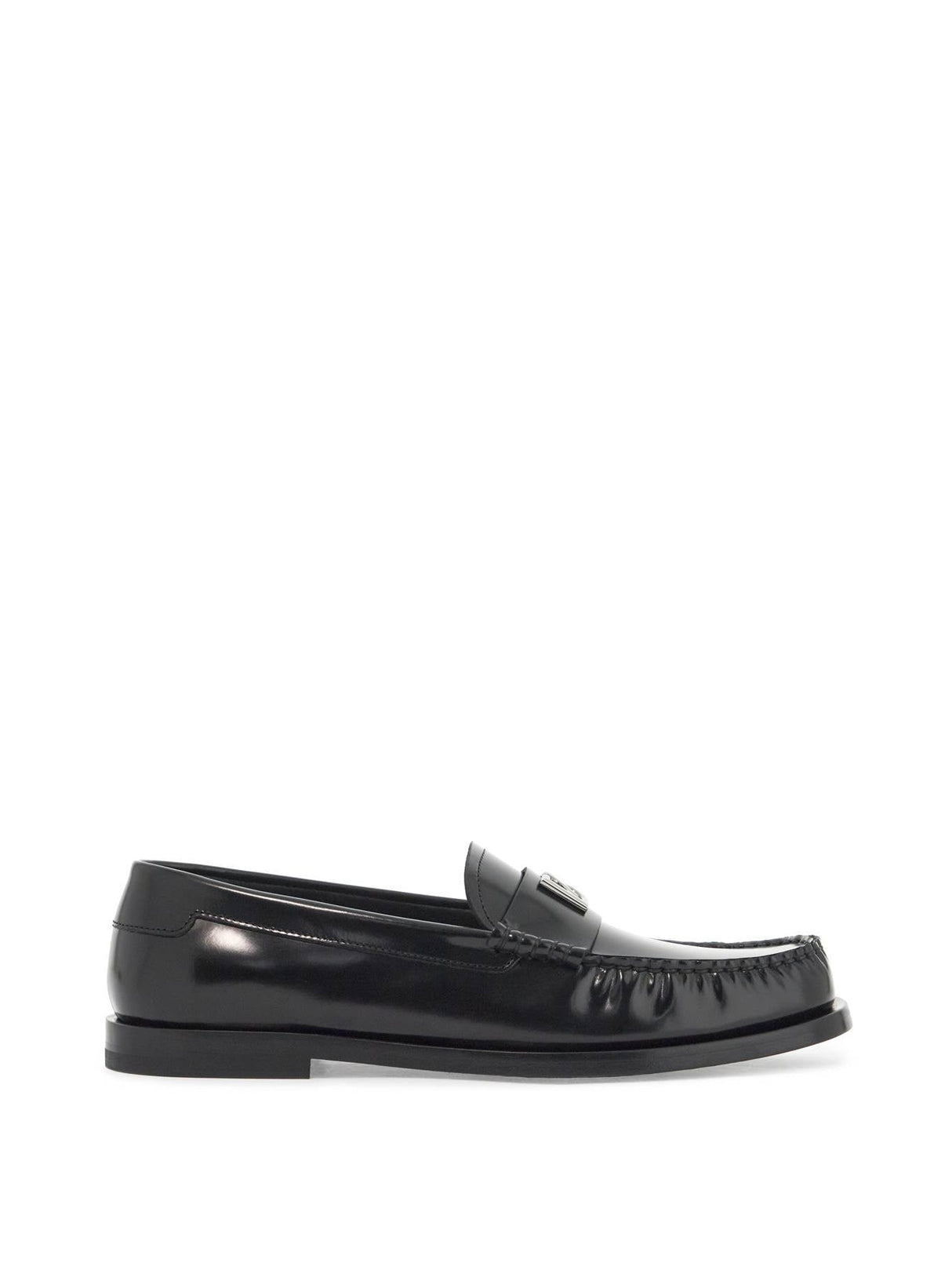 Brushed Leather Loafers-Dolce & Gabbana-JOHN JULIA