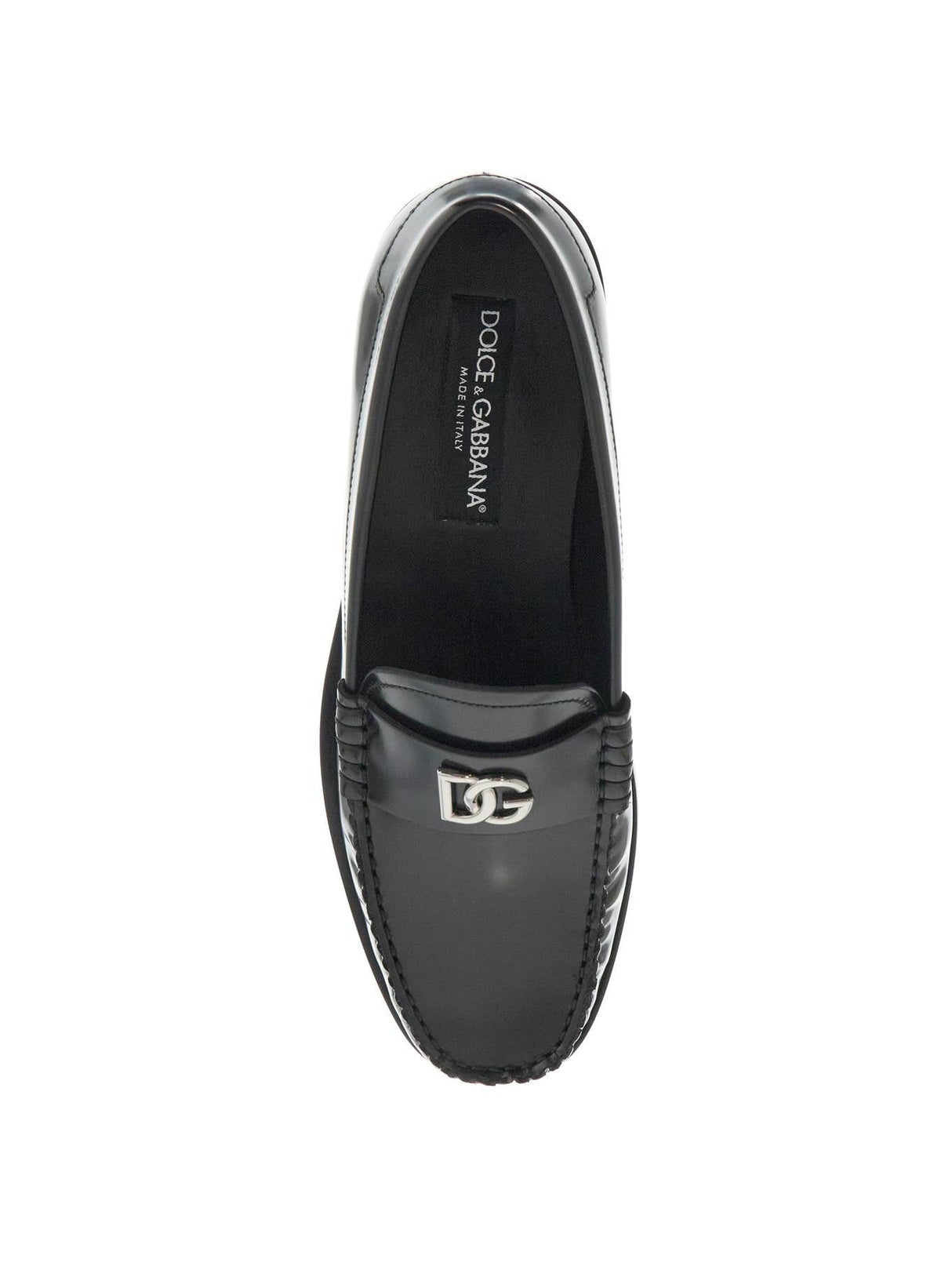 Brushed Leather Loafers-Dolce & Gabbana-JOHN JULIA