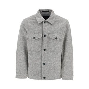 Reflective Wool Blend Shirt Jacket