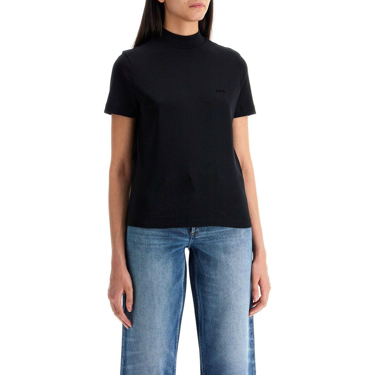 Organic Cotton High-Neck Caroll T-Shirt.