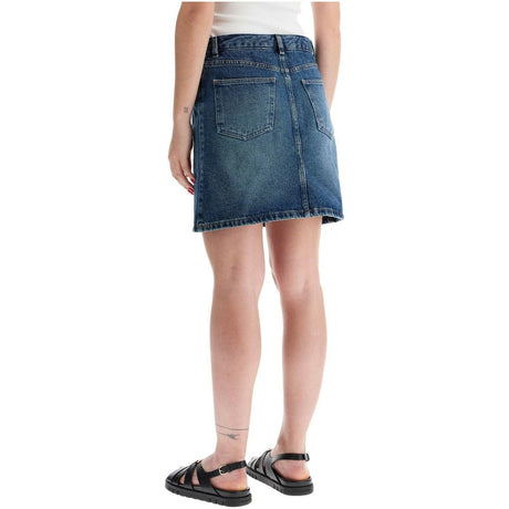 Stonewashed Indigo Standard Denim Skirt.