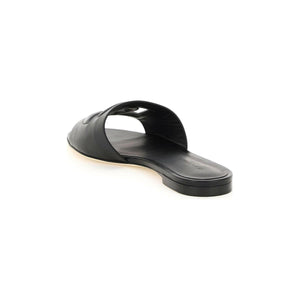 Bianca DG Logo Leather Slides.