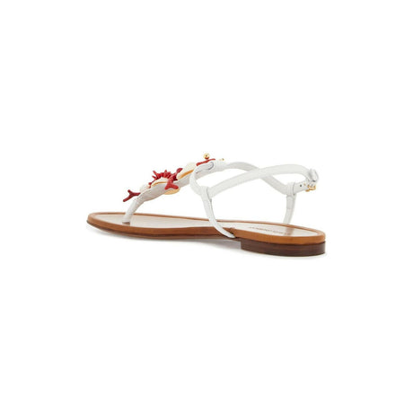 Nappa Leather Coral Thong Sandals.