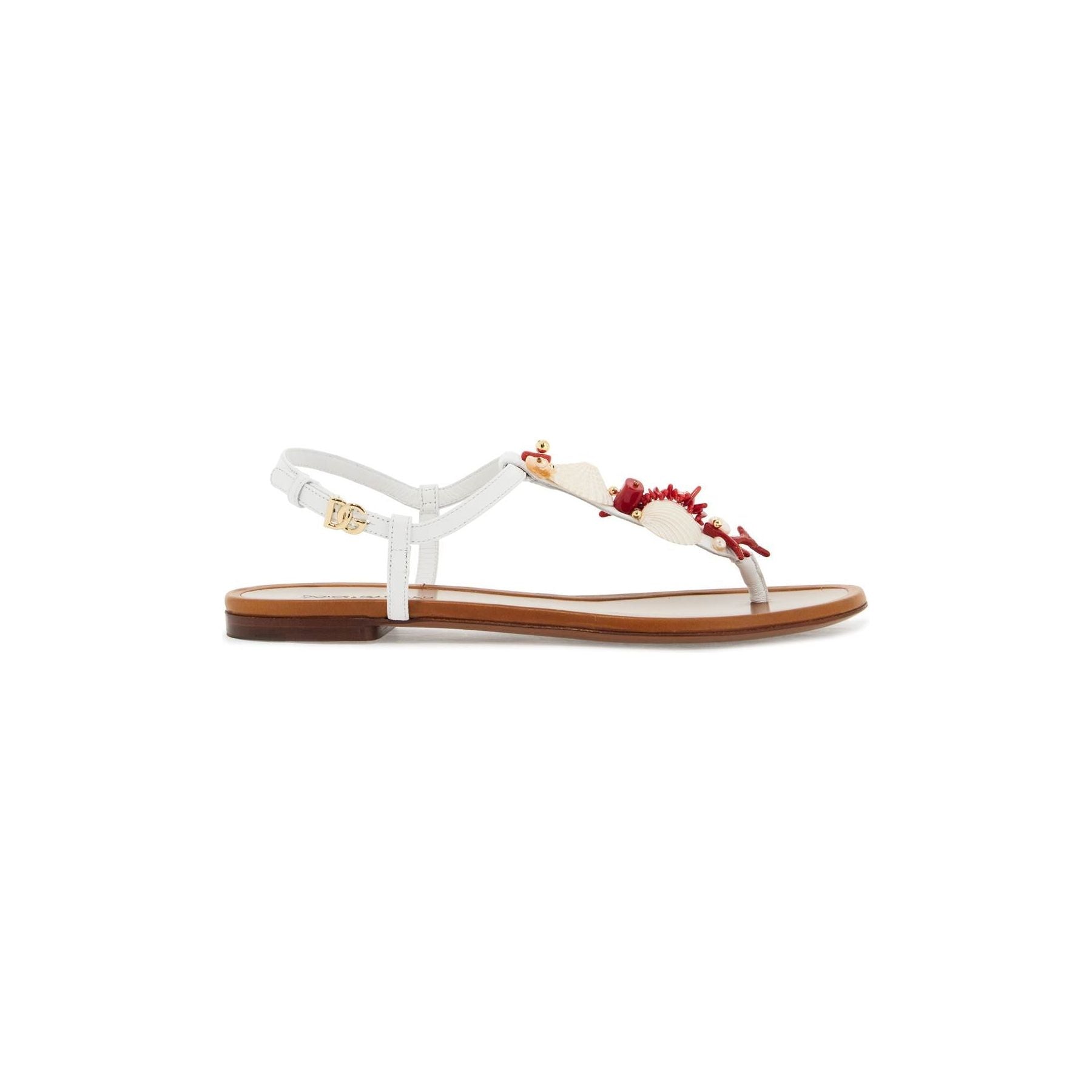 Nappa Leather Coral Thong Sandals