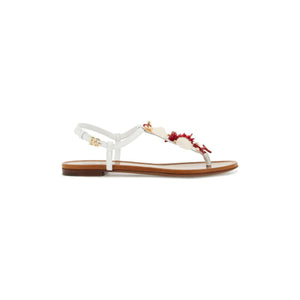 Nappa Leather Coral Thong Sandals.